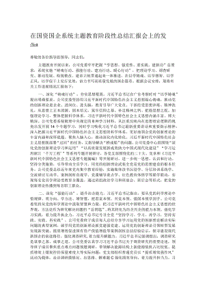 在国资国企系统主题教育阶段性总结汇报会上的发言.docx