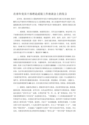 在青年党员干部理论武装工作座谈会上的发言.docx