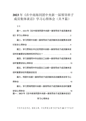 2023年《在中南海同团中央新一届领导班子成员集体谈话》学习心得体会（7篇）.docx