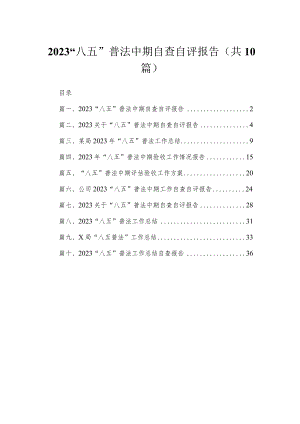 “八五”普法中期自查自评报告范文精选(10篇).docx