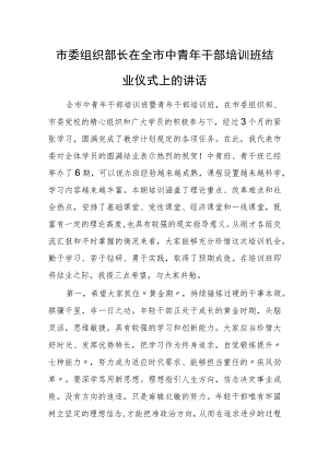 市委组织部长在全市中青年干部培训班结业仪式上的讲话.docx