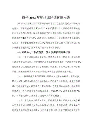 班子2023年度述职述德述廉报告.docx