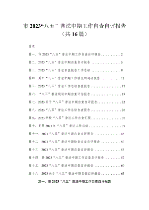 2023市“八五”普法中期工作自查自评报告（共16篇）.docx