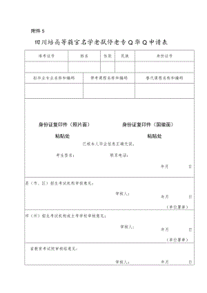 四川省高等教育自学考试停考专业毕业申请表.docx