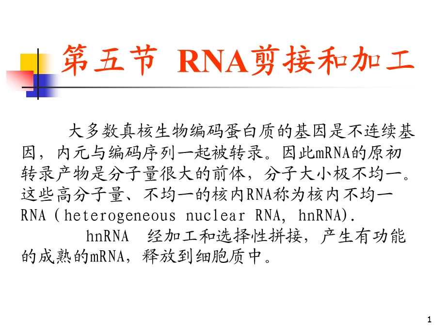 第5章RNA剪接和加工.ppt_第1页