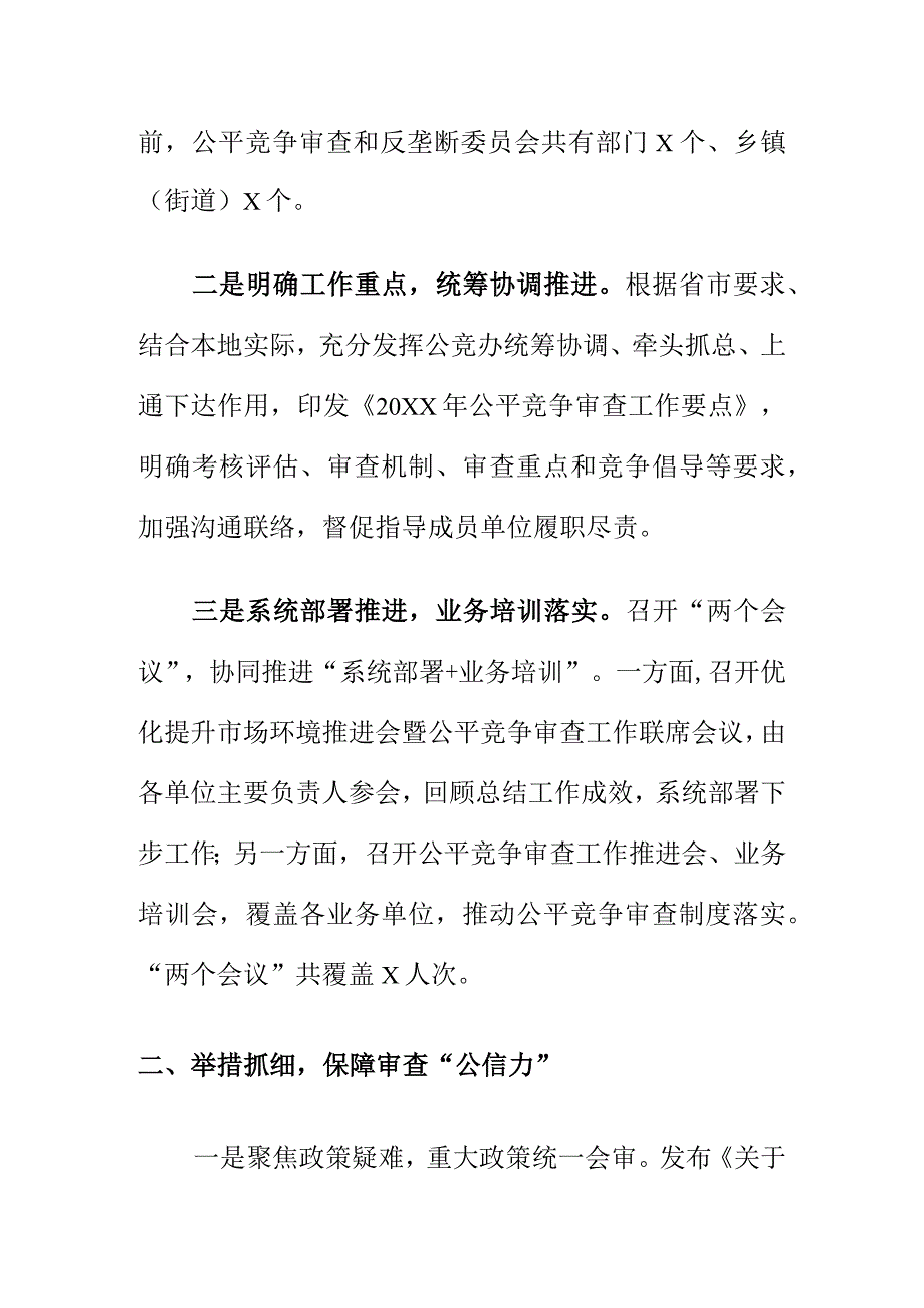 X市场监管部门推进公平竞争集中审查工作亮点总结.docx_第2页