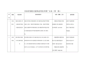 河南省装配式建筑适用技术推广目录（第一批）.docx