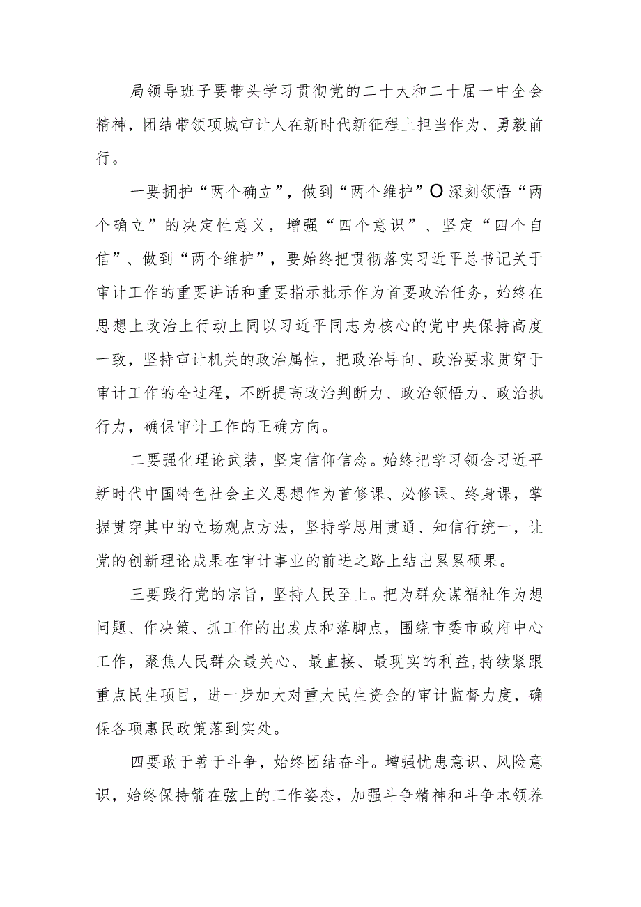 审计局长在集体学习党的二十大精神会议上的讲话.docx_第3页