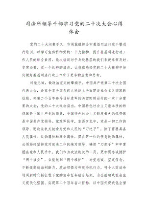 司法所领导干部学习党的二十次大会心得体会.docx