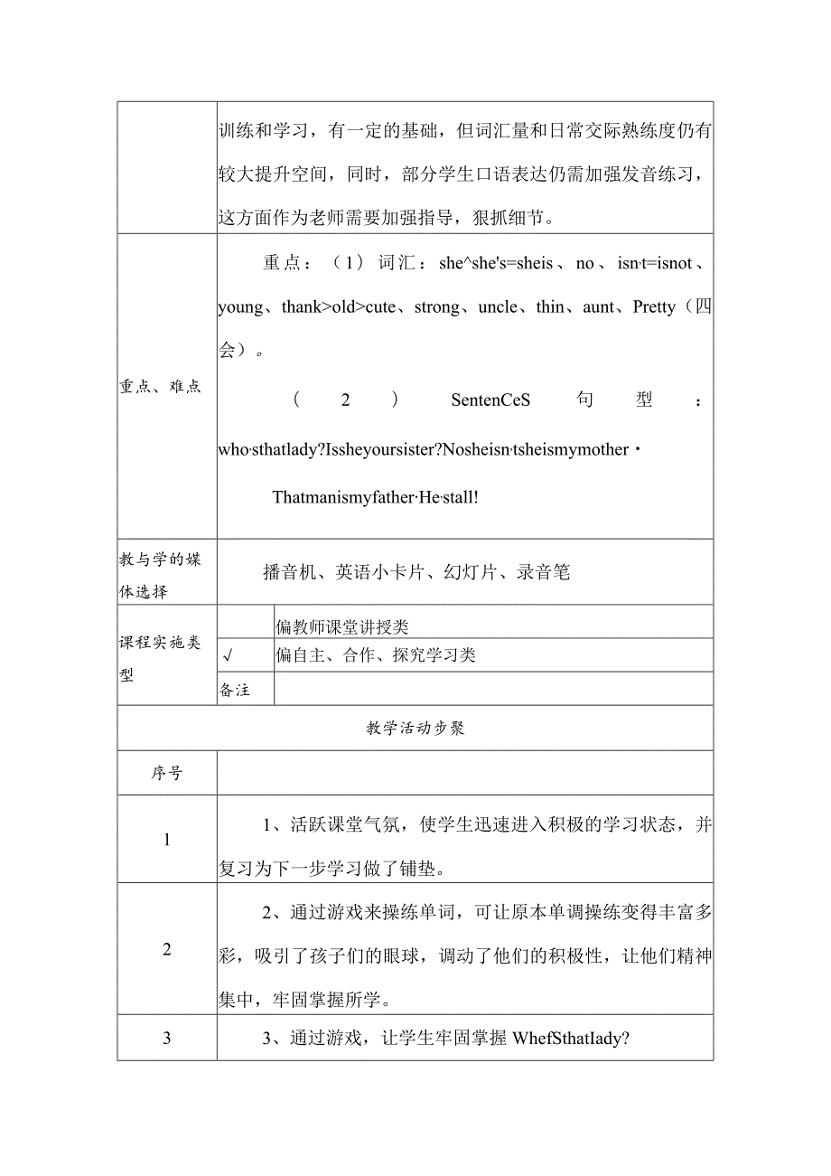 《Unit 8 Who’s that lady 》教学设计.docx_第2页