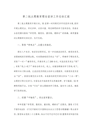 第二批主题教育理论宣讲工作总结汇报.docx