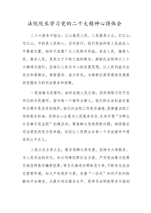 法院院长学习党的二十大精神心得体会.docx