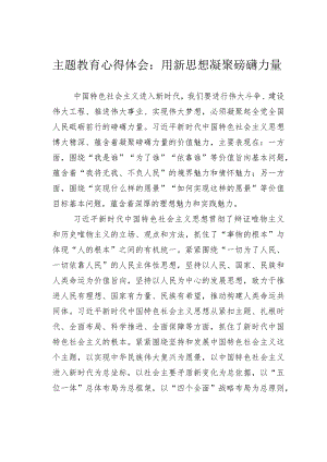 主题教育心得体会：用新思想凝聚磅礴力量.docx