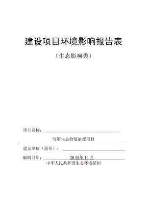 河道生态修复治理项目环境影响报告表.docx