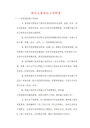 项目主要岗位工作职责.docx