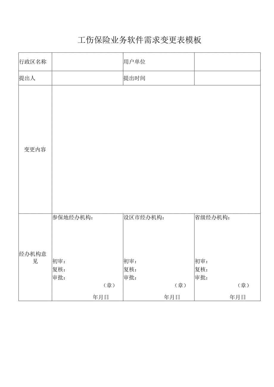 工伤保险业务软件需求变更表模板.docx_第1页