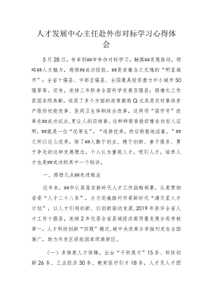 人才发展中心主任赴外市对标学习心得体会.docx