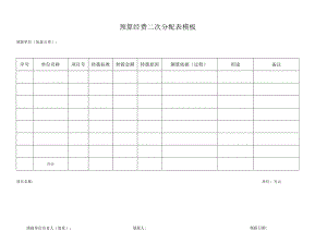 预算经费二次分配表模板.docx