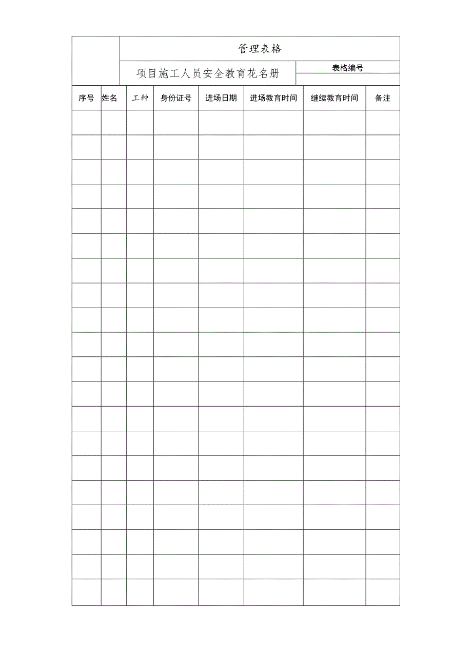 项目施工人员安全教育花名册.docx_第1页