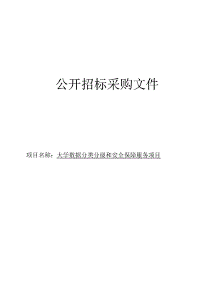 大学数据分类分级和安全保障服务项目招标文件.docx