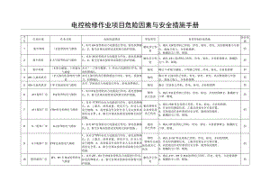 电控检修作业项目危险因素与安全措施手册.docx