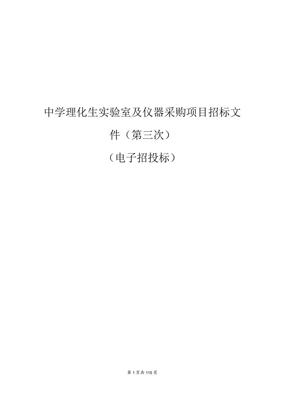 中学理化生实验室及仪器采购项目（第三次）招标文件.docx_第1页