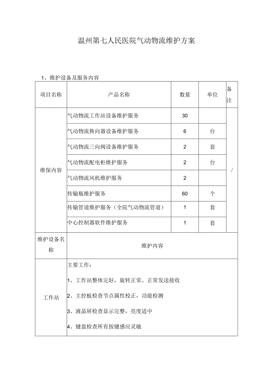 温州第七人民医院气动物流维护方案.docx_第1页