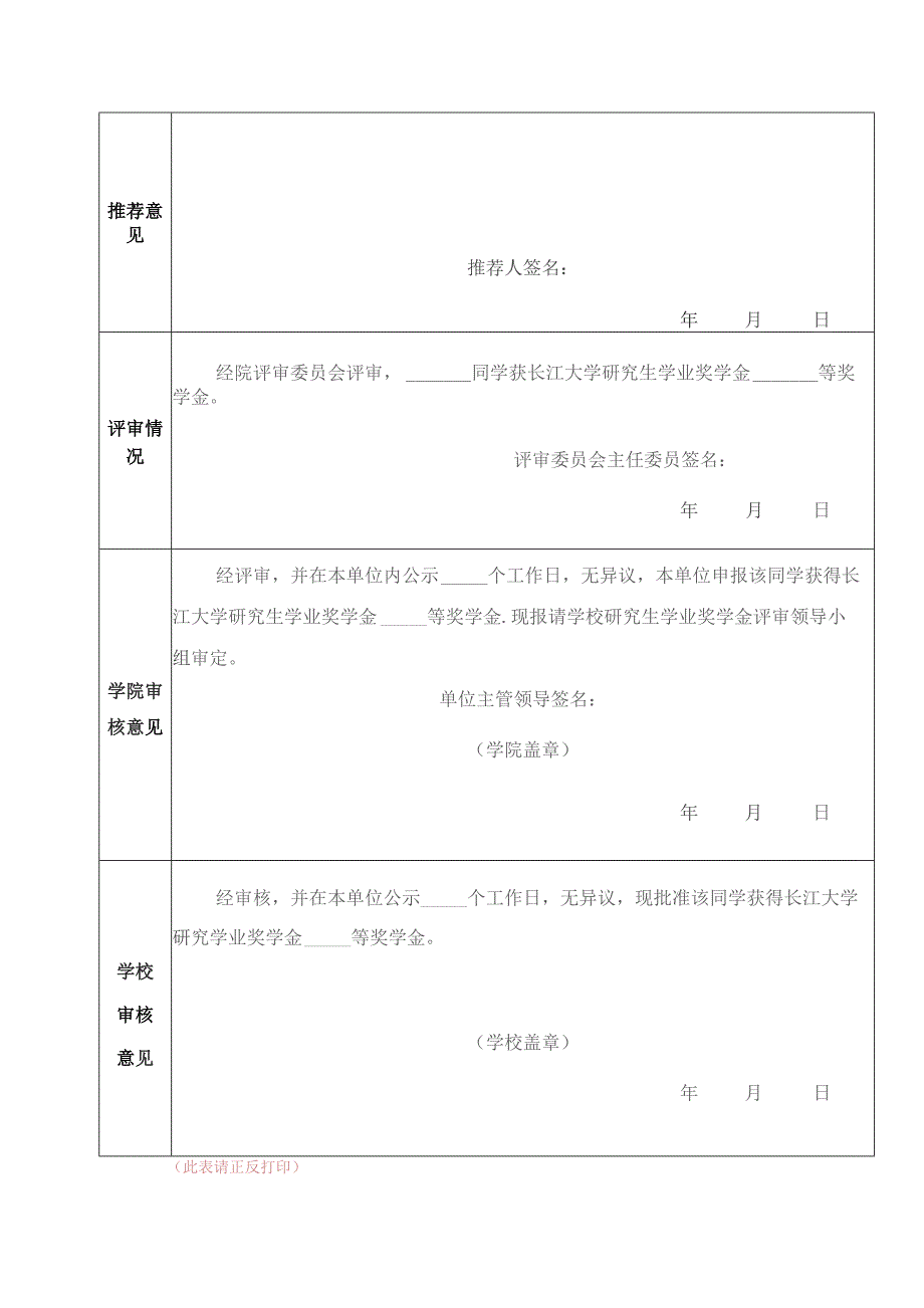 长江大学研究生学业奖学金申请审批表.docx_第2页