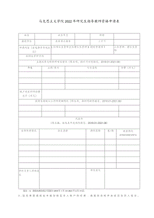 马克思主义学院2022年研究生指导教师资格申请表.docx