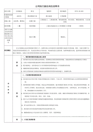 办公文档范本公司行政副总岗位说明书.docx