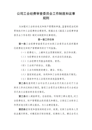 公司工会经费审查委员会工作制度和议事规则.docx