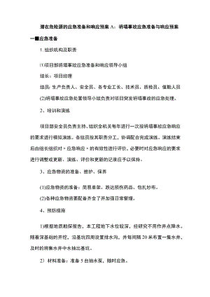 潜在危险源的应急准备和响应预案.docx