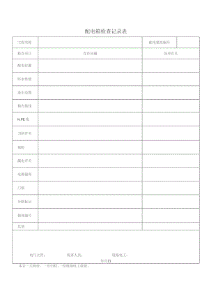 配 电 箱 检 查 记 录 表.docx