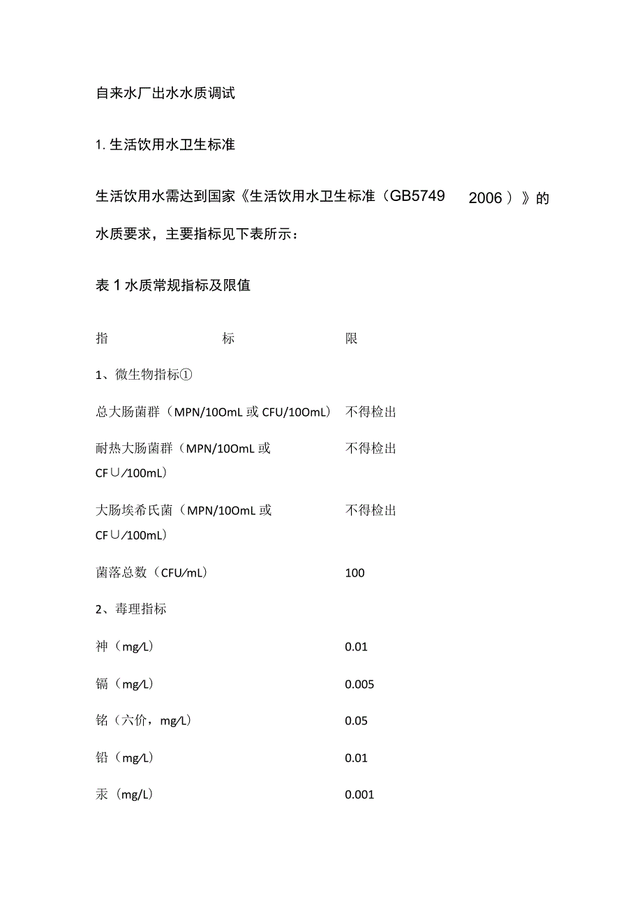 自来水厂出水水质调试.docx_第1页