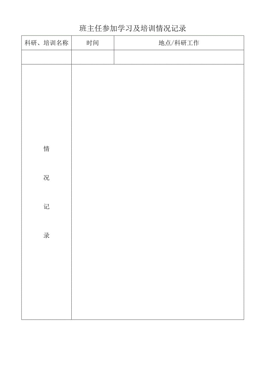 班主任参加学习及培训情况记录.docx_第1页