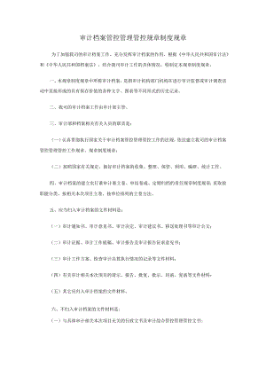 办公文档范本审计档案管理制度.docx