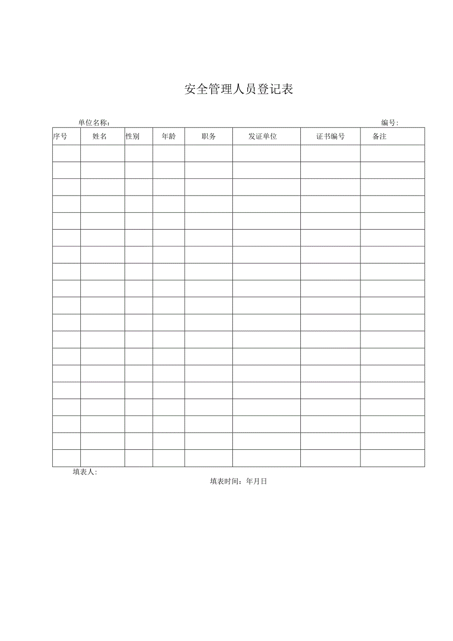 25个常用安全管理台帐表格.docx_第1页