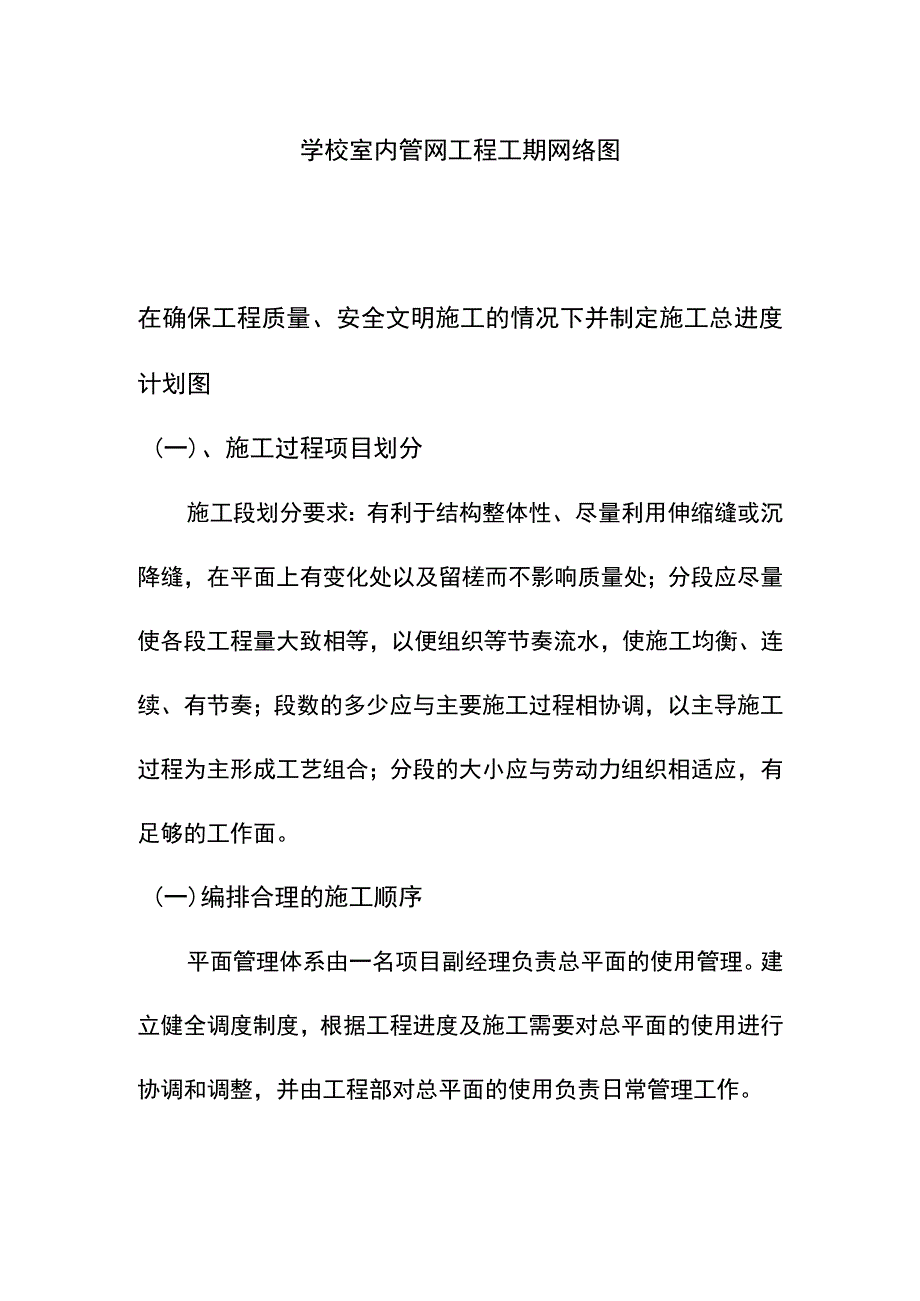 学校室内管网工程工期网络图.docx_第1页