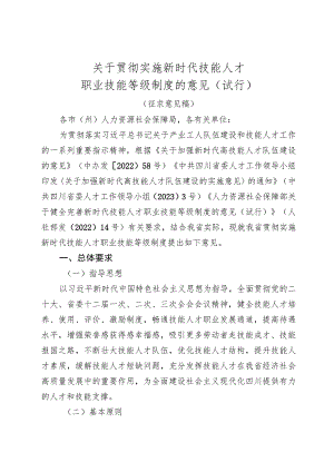 关于贯彻实施新时代技能人才职业技能等级制度的意见（试行）.docx