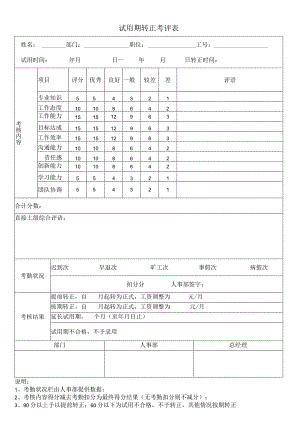 试用期转正考评表（完整版）.docx