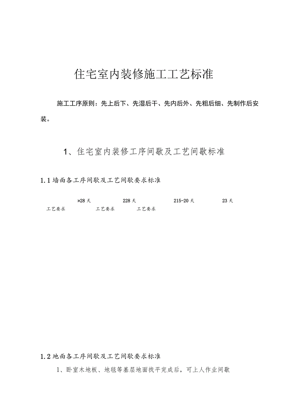 地产新版住宅装修施工工艺标准.docx_第1页