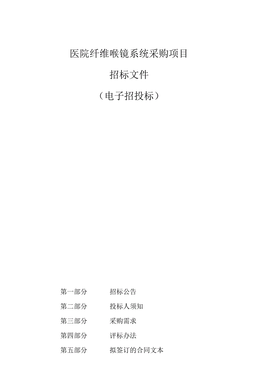 医院纤维喉镜系统政府采购项目招标文件.docx_第1页