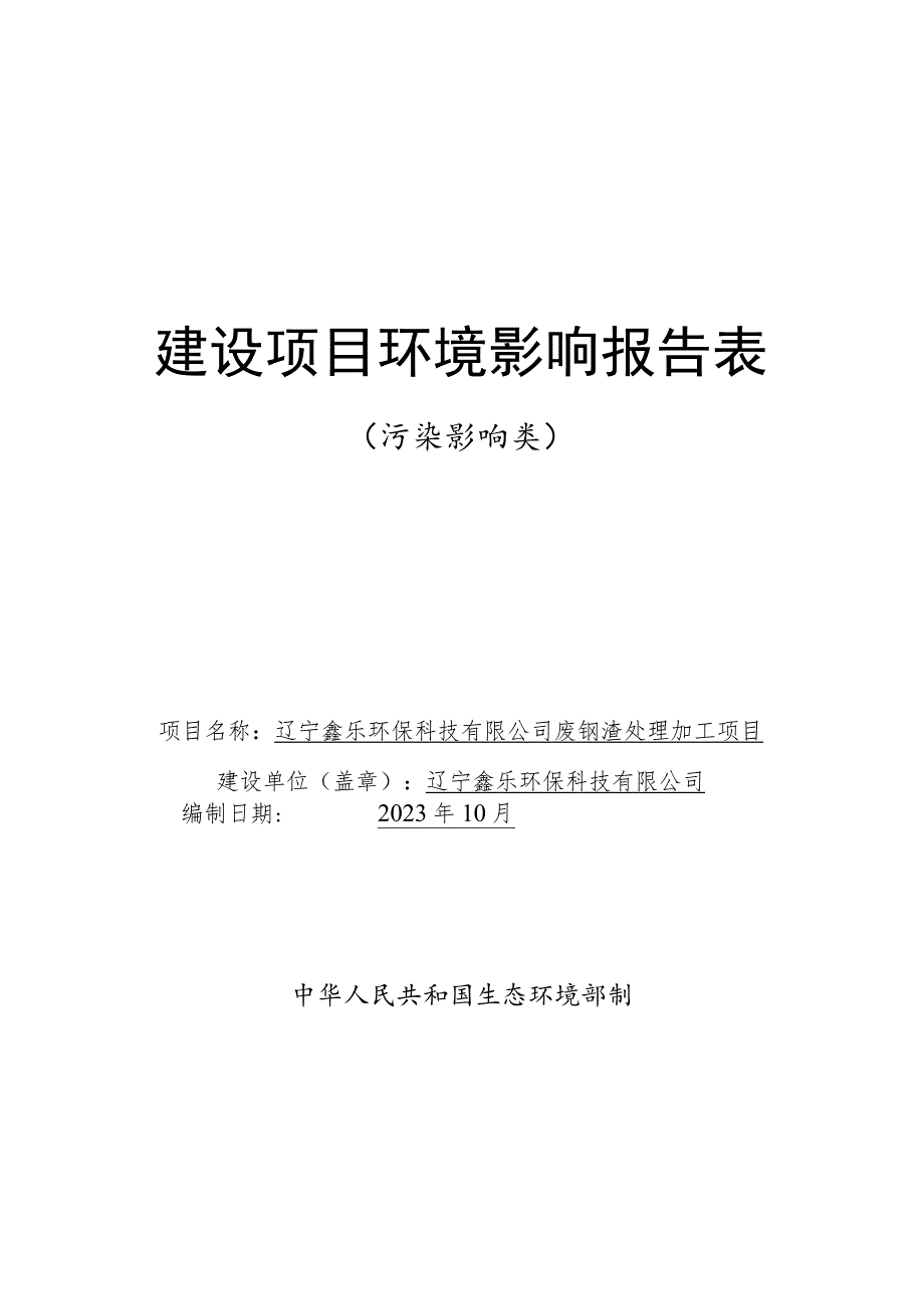 废钢渣处理加工项目环境影响报告表.docx_第1页