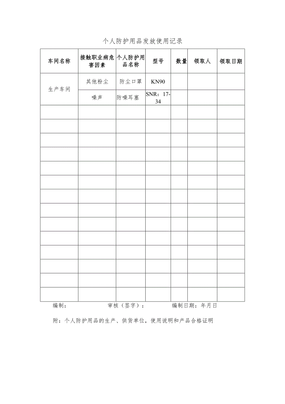 个人防护用品领用登记表.docx_第1页