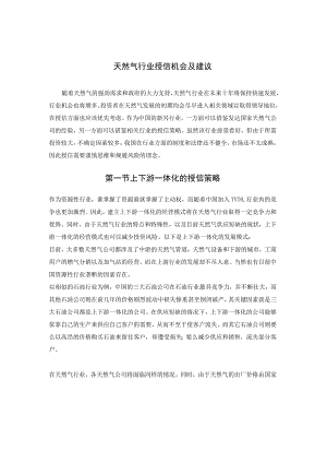 天然气行业授信机会及建议.docx