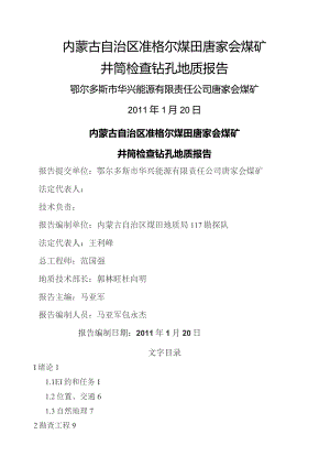 唐家会井检钻孔地质正文.docx