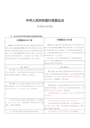 2023修订行政复议法新旧对照表.docx