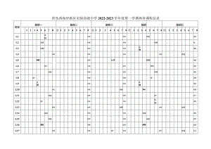 青岛西海岸新区实验高级中学2022—2023学年度第一学期体育课程总表.docx