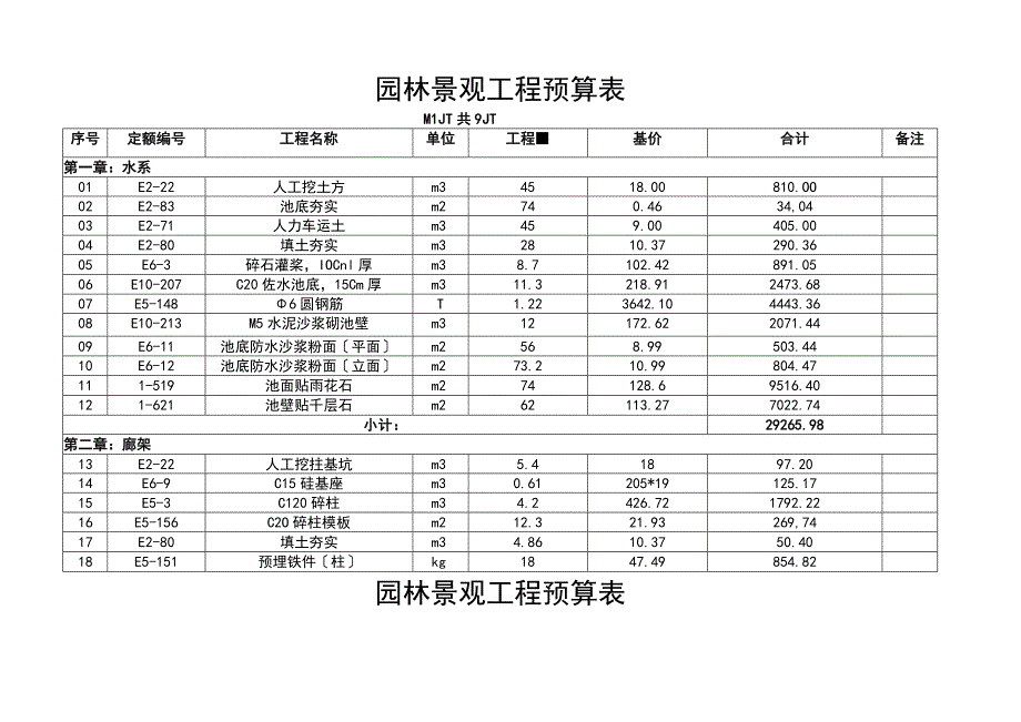 园林景观工程预算实例.docx_第1页