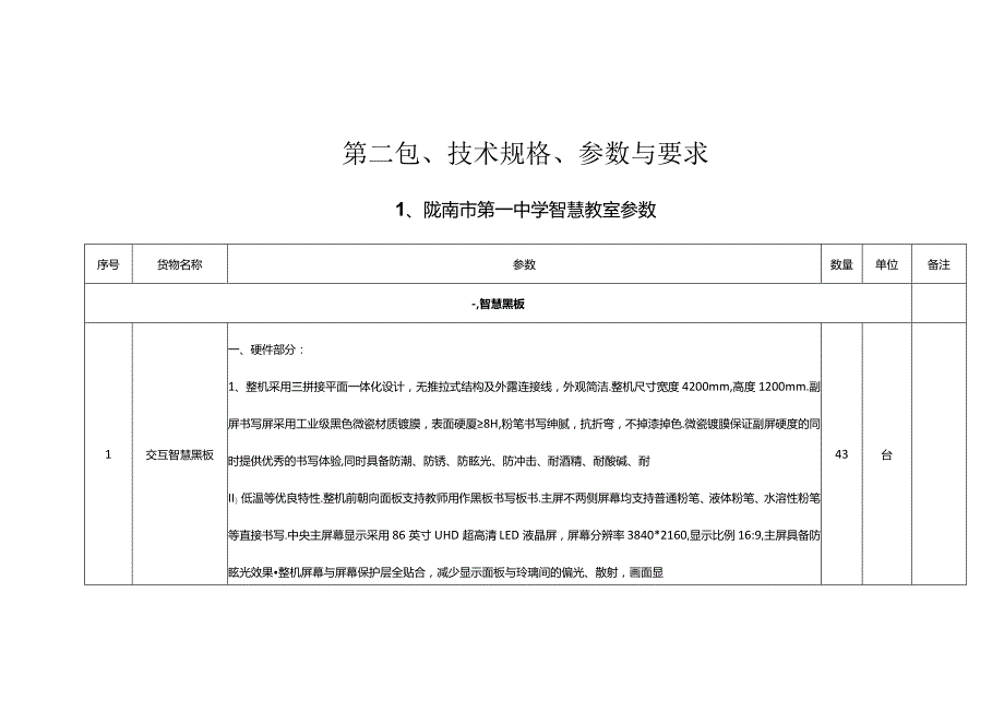 第二包、技术规格、参数与要求.docx_第1页